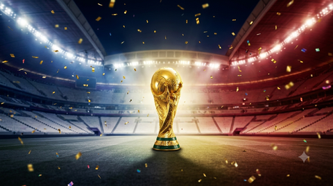 W杯2026 優勝トロフィーと歓喜の演出イメージ