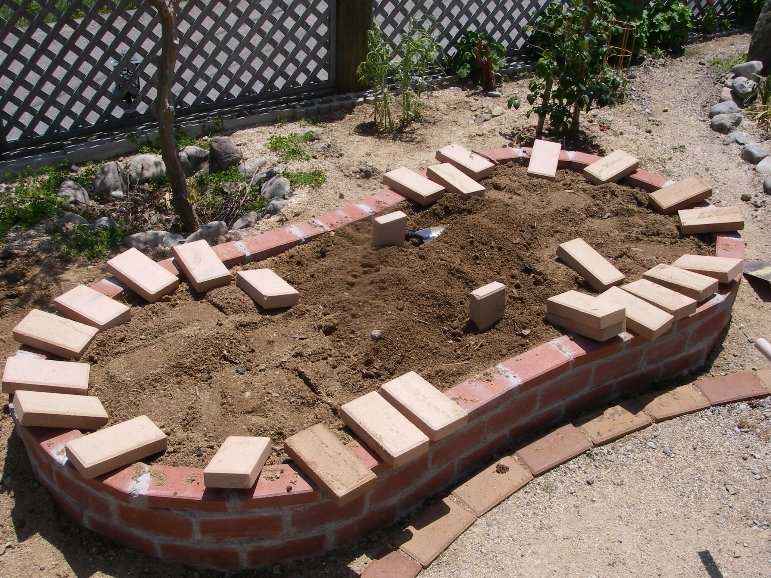 レンガの花壇を造る 三日目 田舎暮らし 煙樹ヶ浜 えんじゅがはま だより
