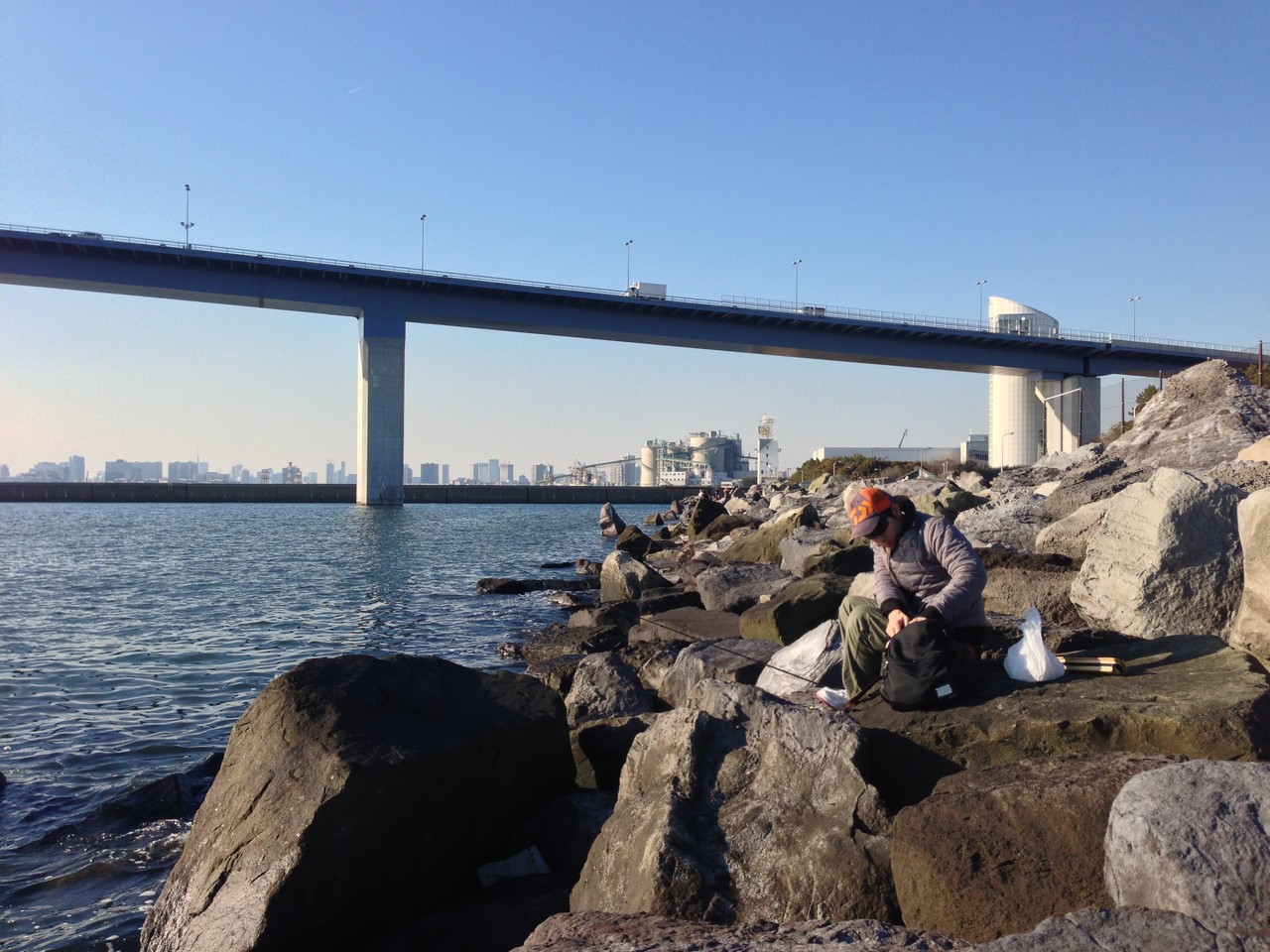 海釣り 若洲海浜公園 晴れ えびみそ釣行記