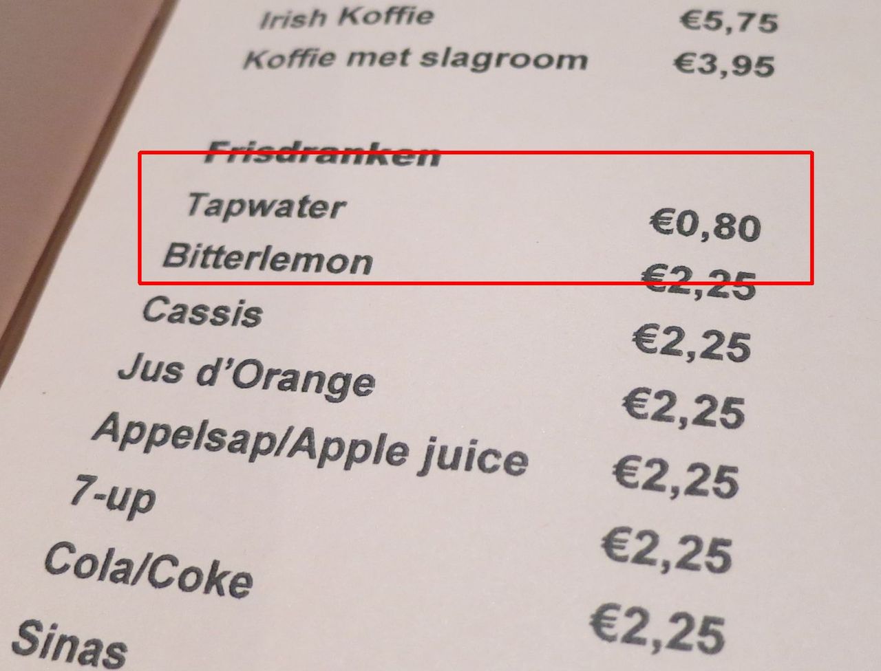 オランダ レストランでは水は無料に Amstelveen Blog オランダ レストランでは水は無料に Amstelveen Blog
