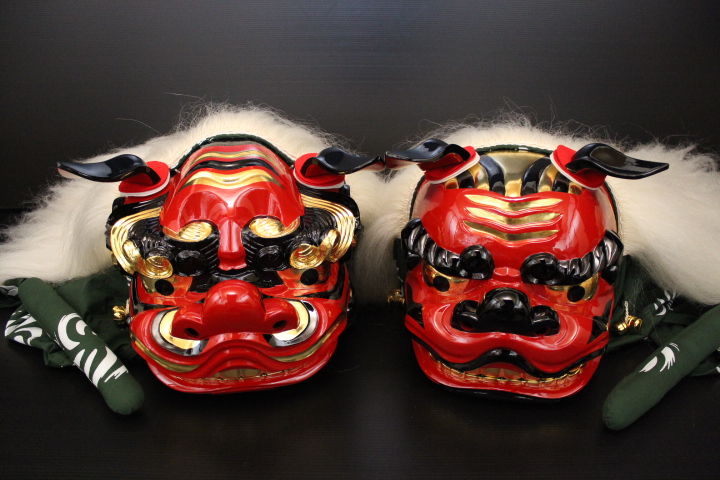 獅子舞 雄雌一対 お祭り 飾り