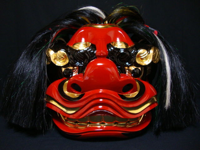 獅子頭 獅子舞 宇津 1尺1寸 馬毛・パタパタ耳カスタム 販売例