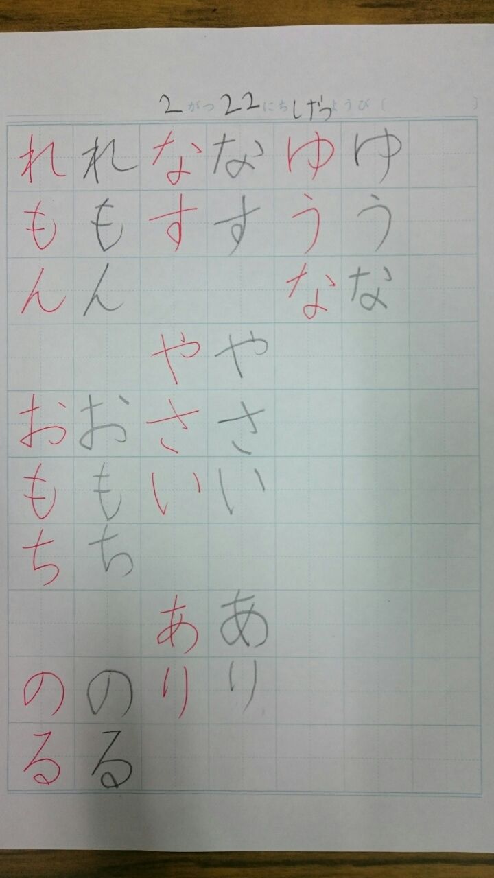 ひらがな集中講座受講中の生徒さん 字を習おう 那覇の齋藤書道教室です