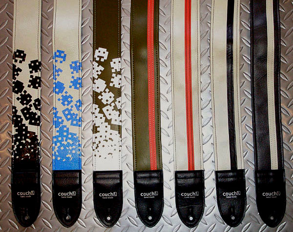 Couch Guitar Straps/Vinyl Racer X Guitar Strap White with
