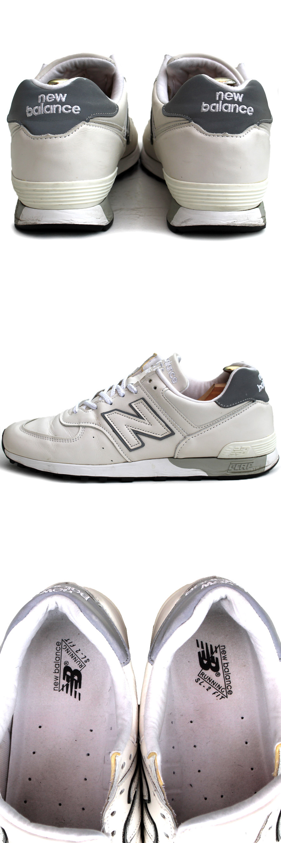 箱付き★ニューバランス NEW BALANCE★レザースニーカー US10=28 M576WWL イングランド製 ローカットスニーカー ホワイト メンズ i-813