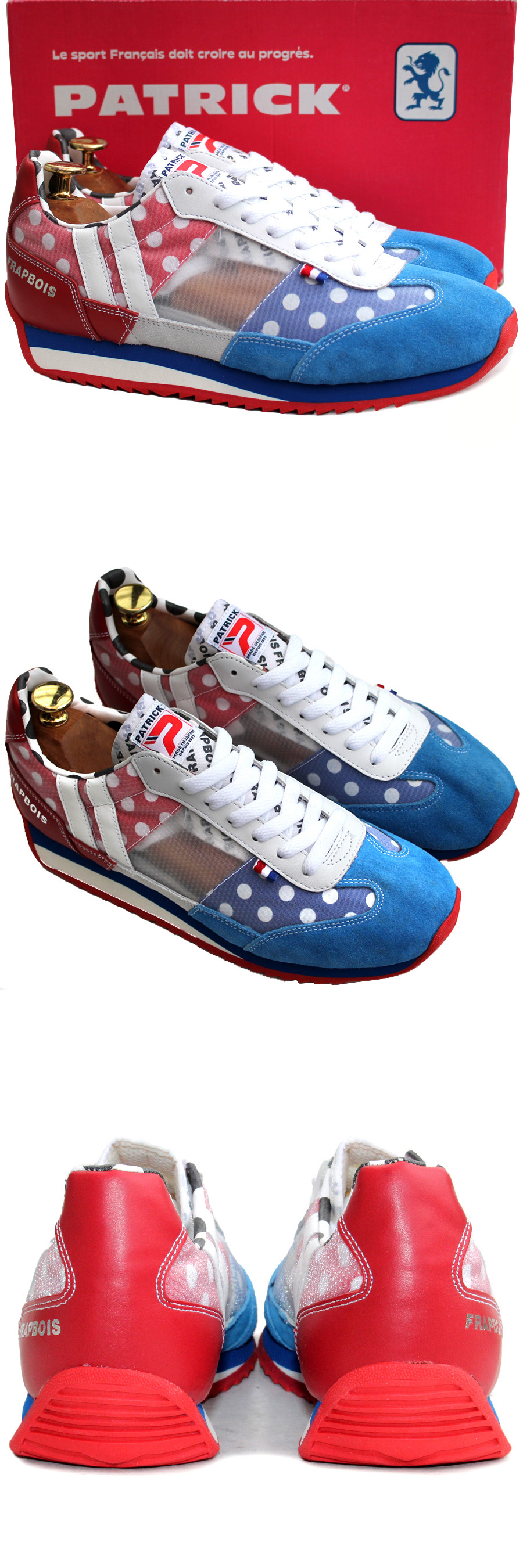 日本製★FRAPBOIS × PATRICK★ローカットスニーカー 39=24.5 パトリック フラボア FRATHON MARATHON コラボスニーカー マラソン i-776