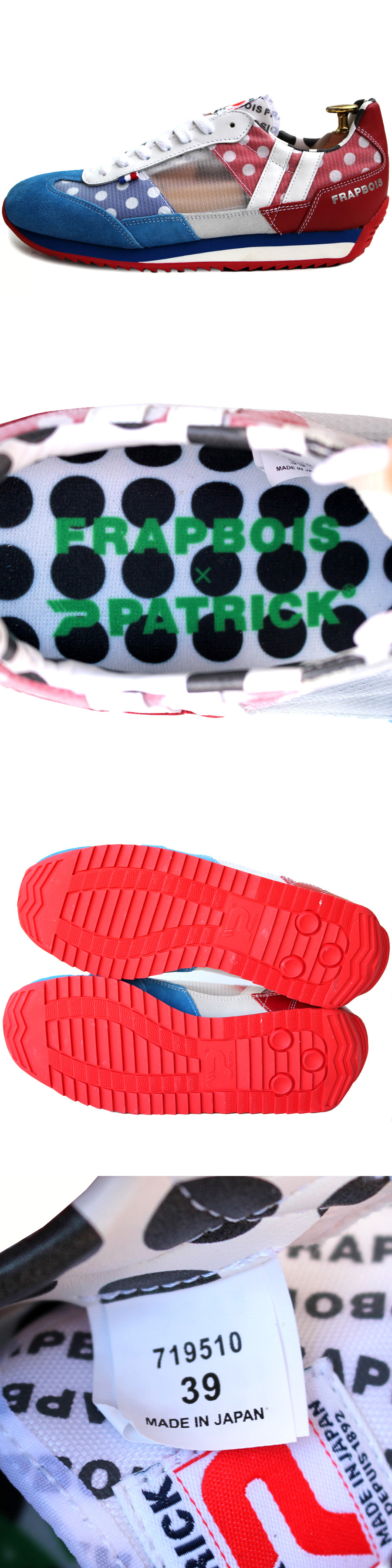 日本製★FRAPBOIS × PATRICK★ローカットスニーカー 39=24.5 パトリック フラボア FRATHON MARATHON コラボスニーカー マラソン i-776