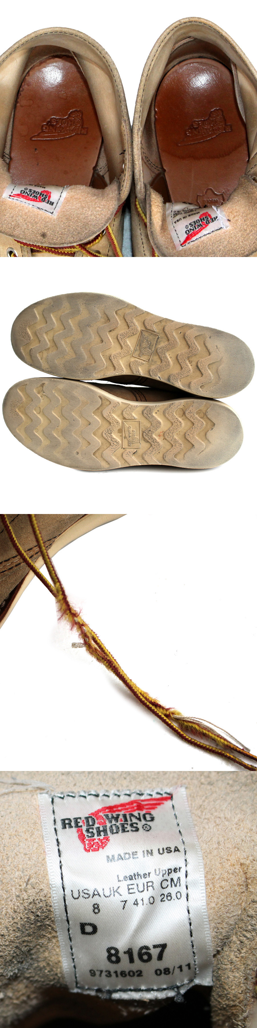 USA製★Red Wing SHOES レッドウィング★6inch CLASSIC ROUND 8D=26 8167 ホーソーン アビリーン スウェード メンズ p i-656