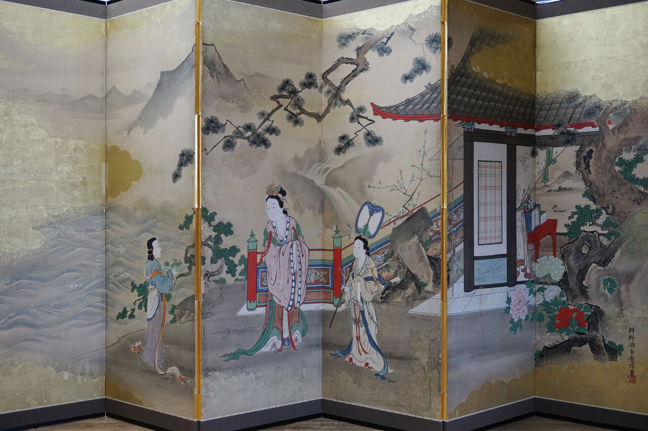 狩野愛信 六曲一双 金屏風修繕 : 松月堂 BLOG