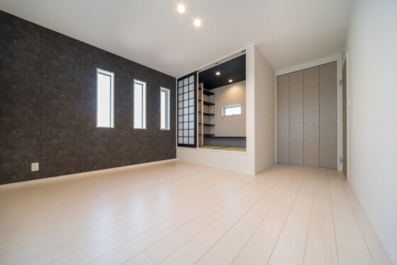 主寝室に書斎をレイアウト 仕切りは情緒のある和装建具 注文住宅ブログ 大阪京都で注文建築専門の工務店は匠建枚方