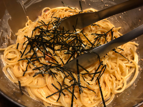 Cod Roe Spaggetini Whenever we get cod roe, it is always Tamori-style cod roe spaghetti ...