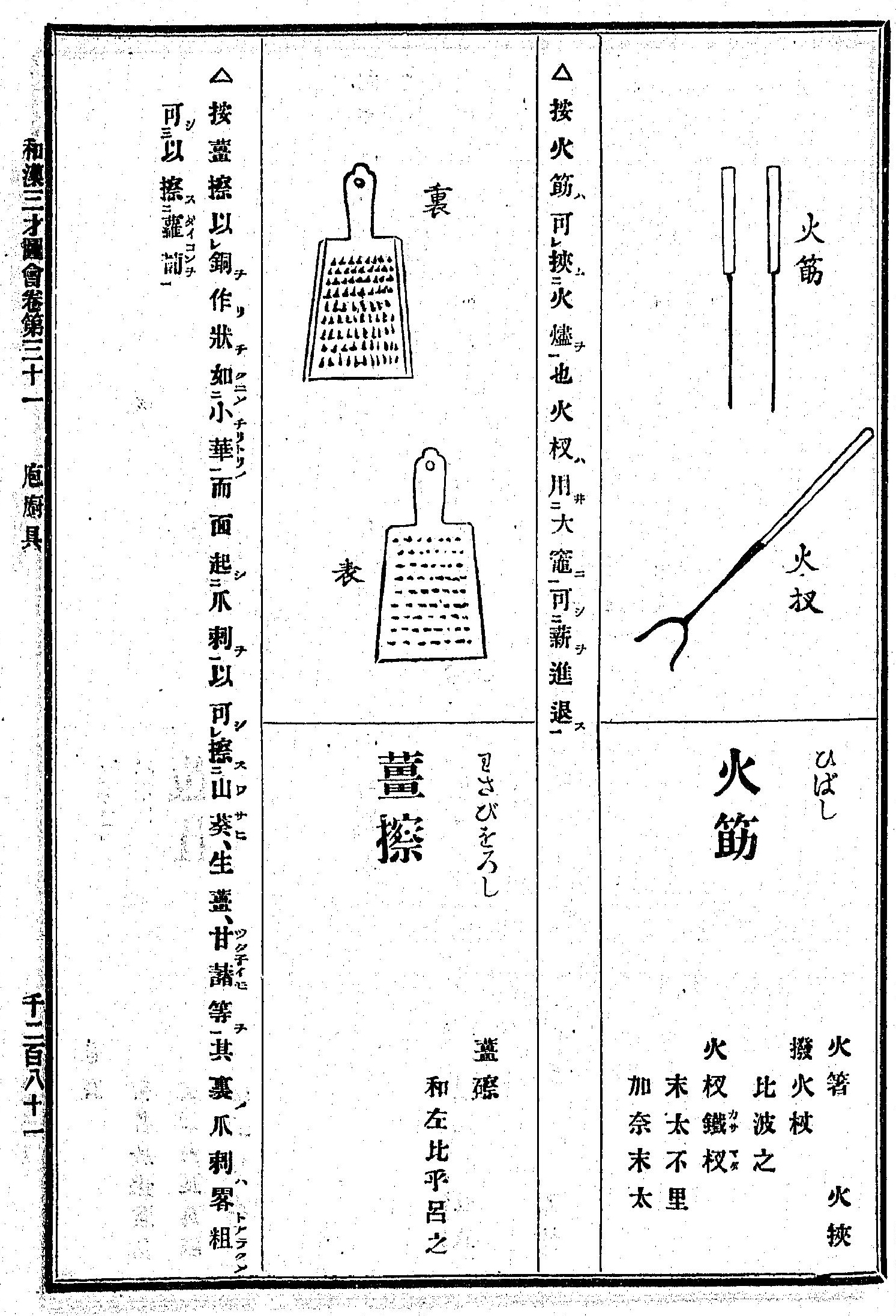 おろし金と『和漢三才図会』】江戸時代から変わらない形状で、数百年