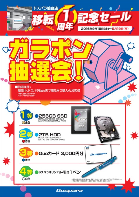 仙台1周年-ガラポン抽選会-A1