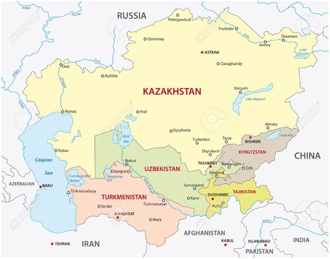 中央アジア地図