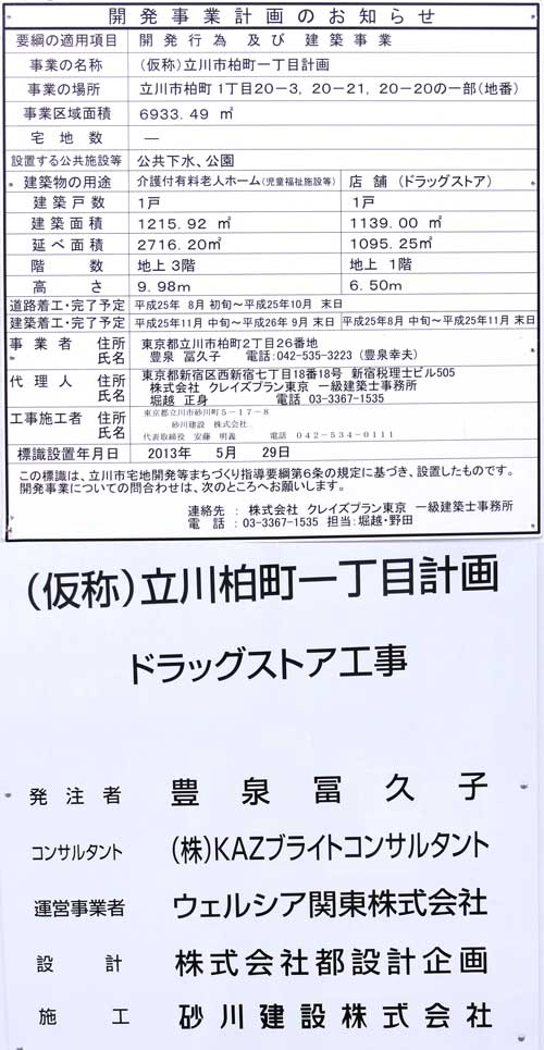 立川市　柏町　ドラッグストア　ウェルシア