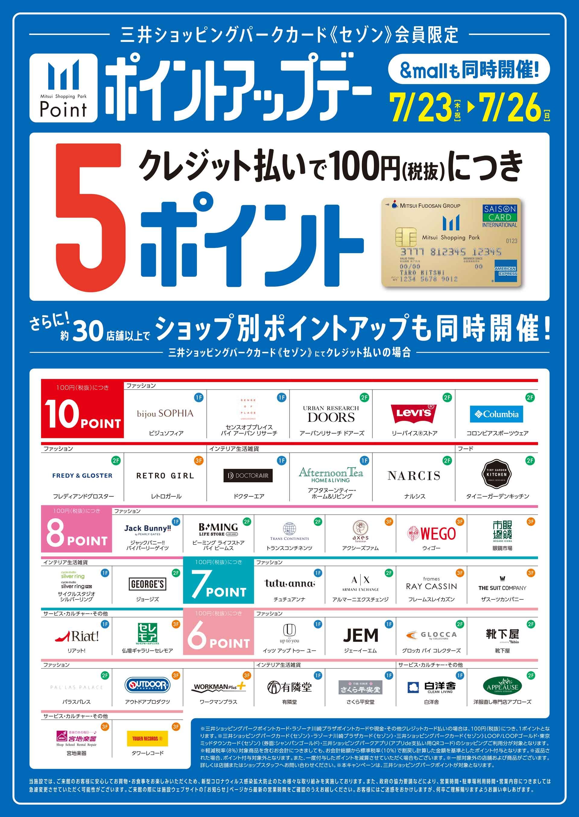 ららぽーと立川立飛 ポイントアップデー 立川市 ららぽーと立川立飛 ポイントアップデー 立川市