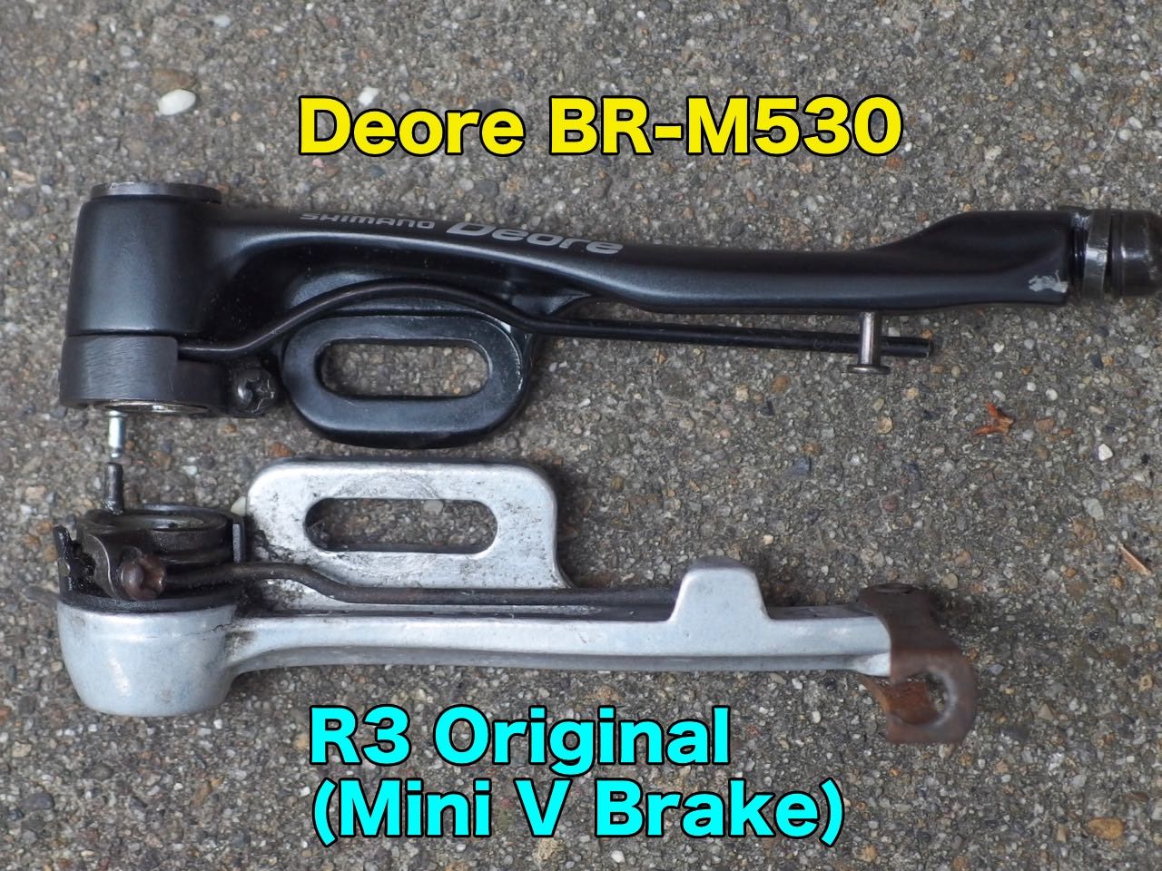 Escape R3 純正ミニvブレーキを標準サイズのシマノdeoreに交換 気まチャリblog