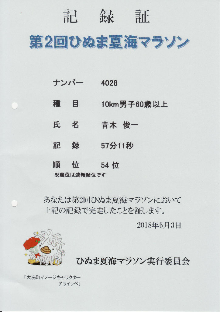 マラソン ジョギング あおき俊一のブログへようこそ