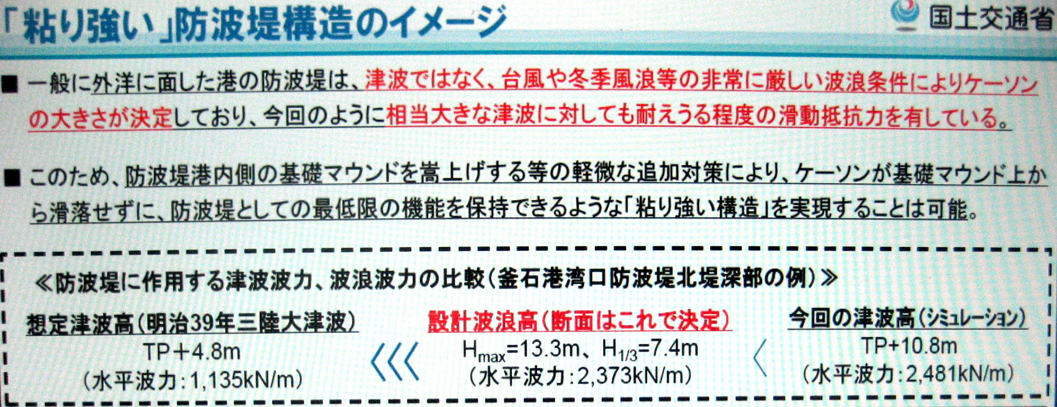防波堤 防潮堤を見直そう 9 粘り強い構造 とは 1 生涯一設計士 佐々木繁の日々