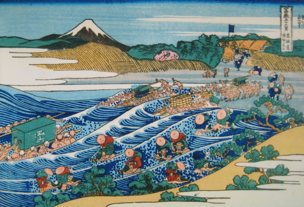 葛飾北斎の 富士山 と 荒波 と 押送船 2 … 26年経って 色が変わった
