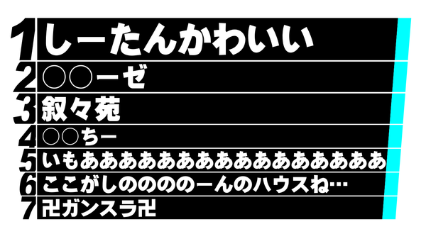 NT1シエスタ流行語