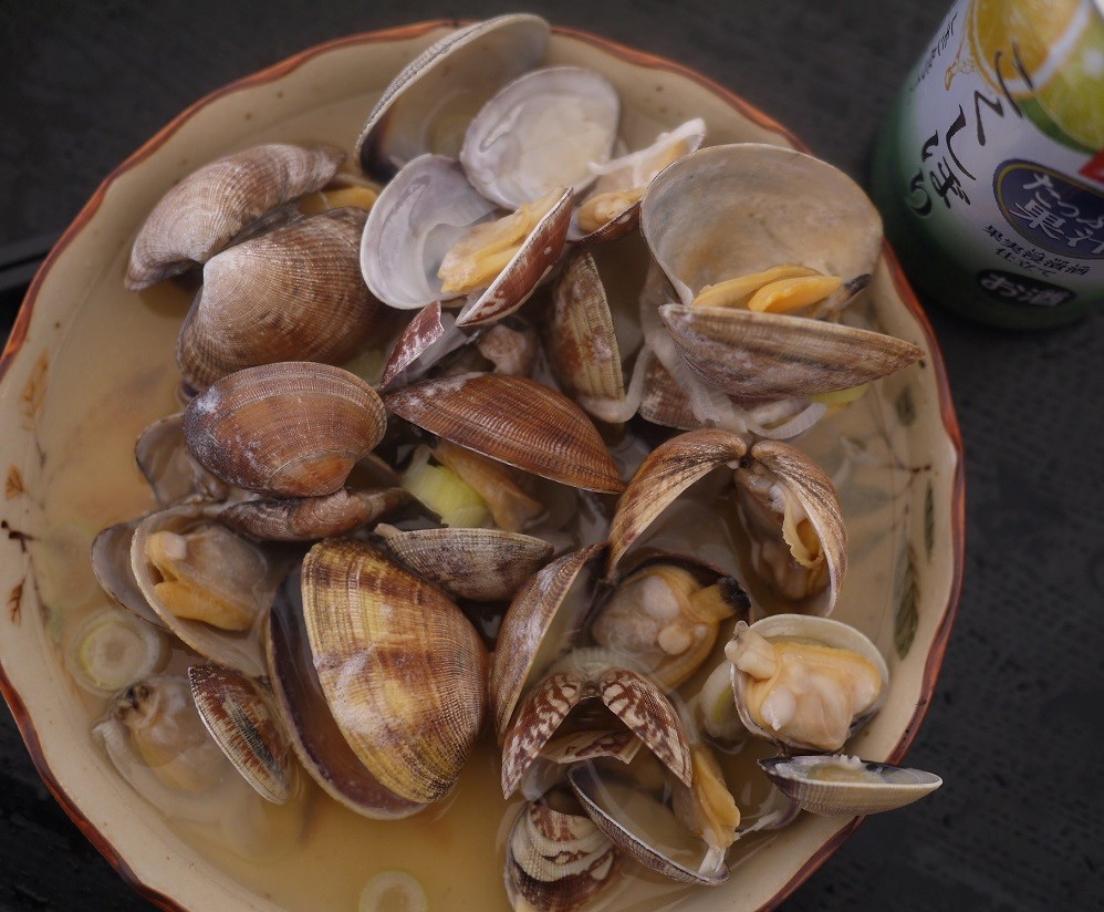 今が旬 アサリの酒蒸し いちば 濱端