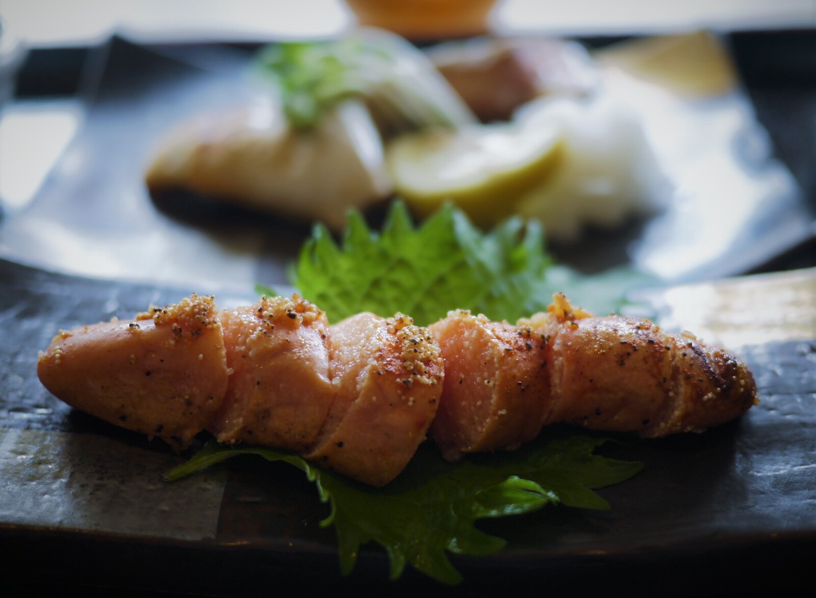 紅鮭のかま焼きと炙り明太子 an bai 反町 濱端 紅鮭のかま焼きと炙り明太子 an bai 反町 濱端