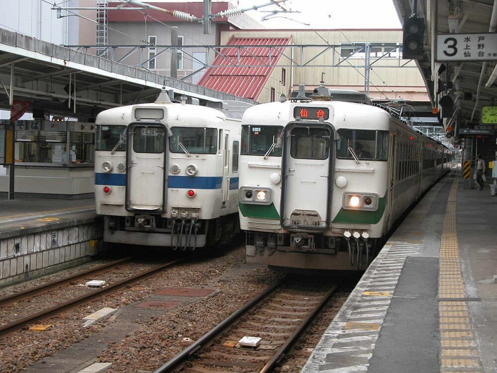 2*8様 行先板サボ　水戸ー平 いわき国鉄常磐線急行ときわ401系415系455 いわきにて415系＜鋼製車＞ （2006年） : Silence Express