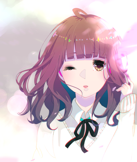 桜の中の少女　完成 2