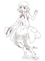 表情練習 暖簾の縁側