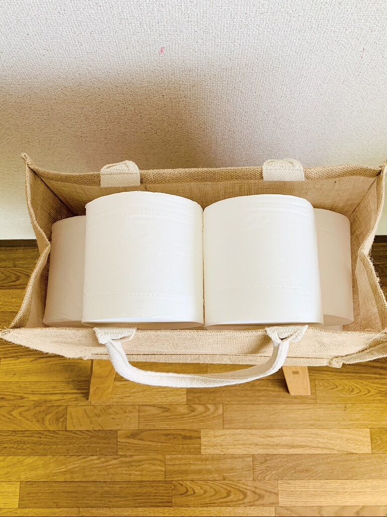 無印 ジュートマイバッグで日用品をストック収納 Simple One