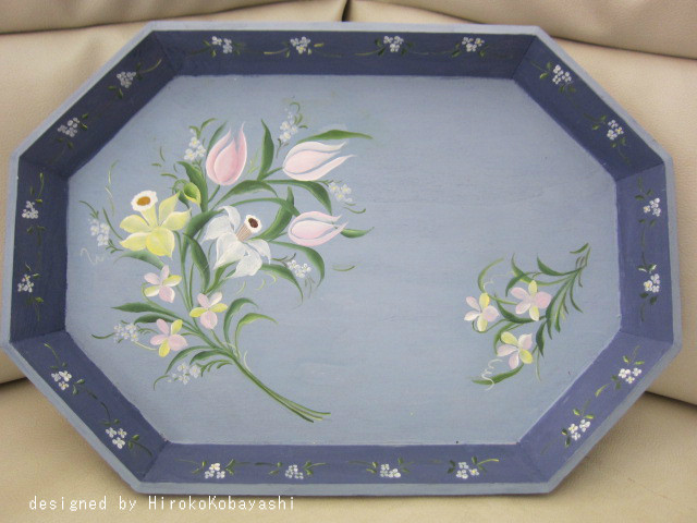 トールペイント(アッセンデルフト)プレート アッセンデルフトのトレイ