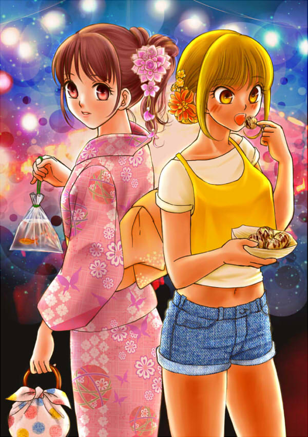 イラスト 夏祭りと浴衣 日常のエッセイ イラスト
