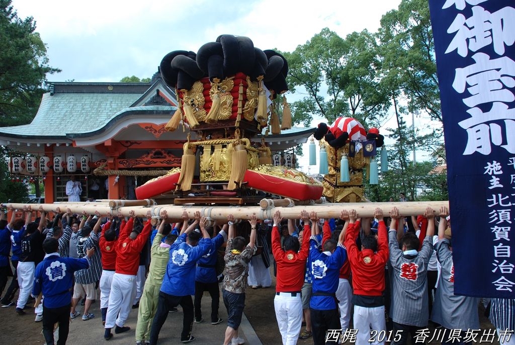 西梶太鼓台を見ました 八坂神社の夏祭り 2015年7月19日 香川県