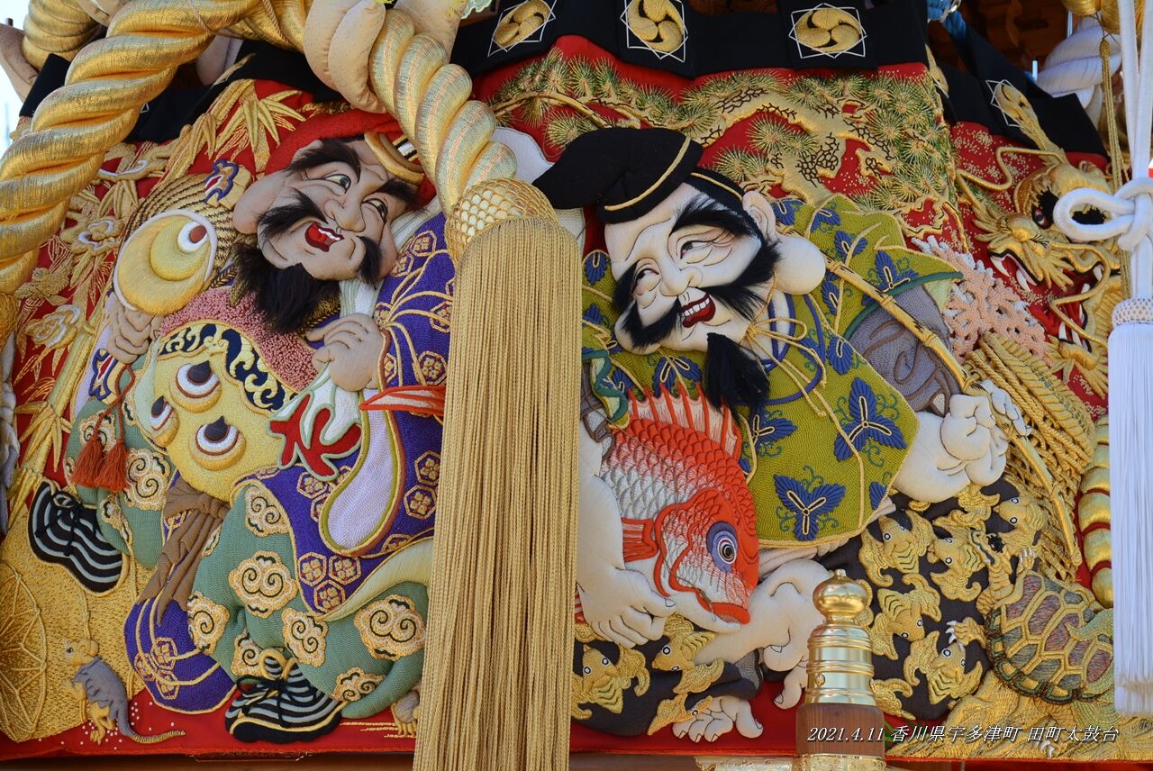 田町太鼓台の水引幕新調記念式典がありました 2021年4月11日