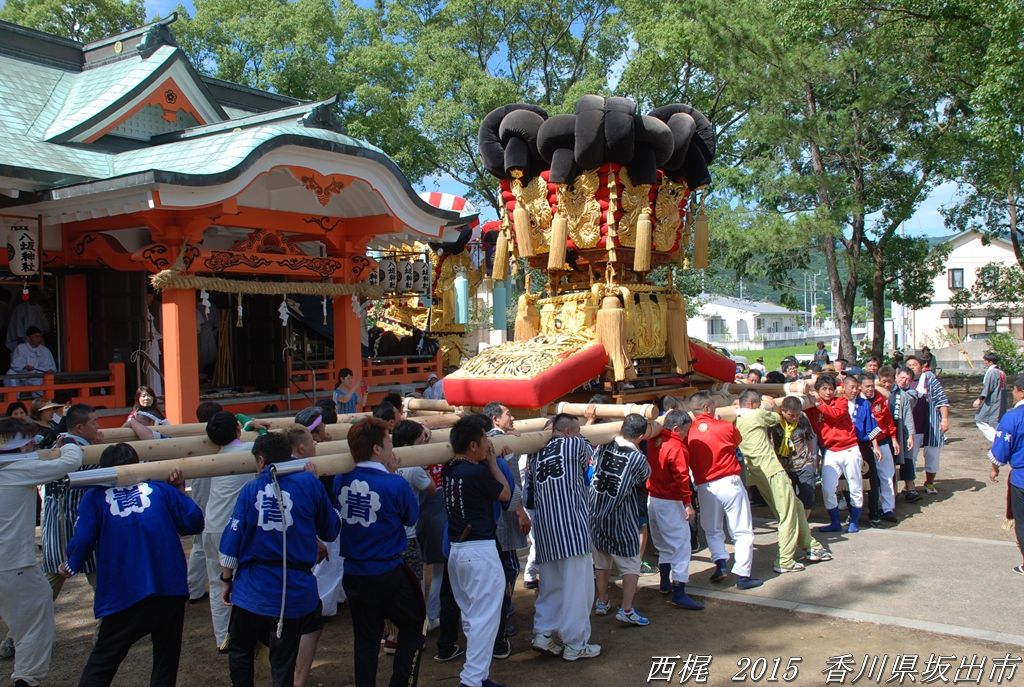西梶太鼓台を見ました 八坂神社の夏祭り 2015年7月19日 香川県