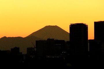 夕方の富士山