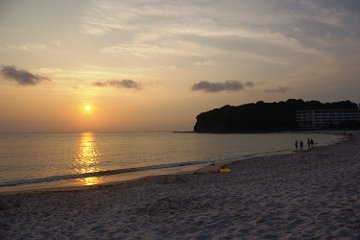 白良浜の夕陽