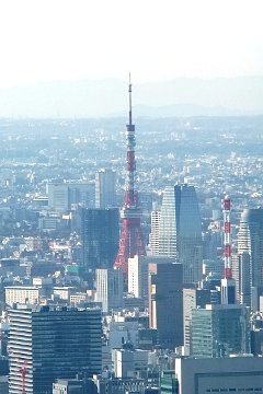 スカイツリーからの東京タワー