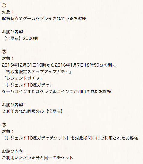 ゲーム グラブル ガチャ天井機能 使用した同額分侘び石返還など今後の方針に 神対応 の声 まかろん