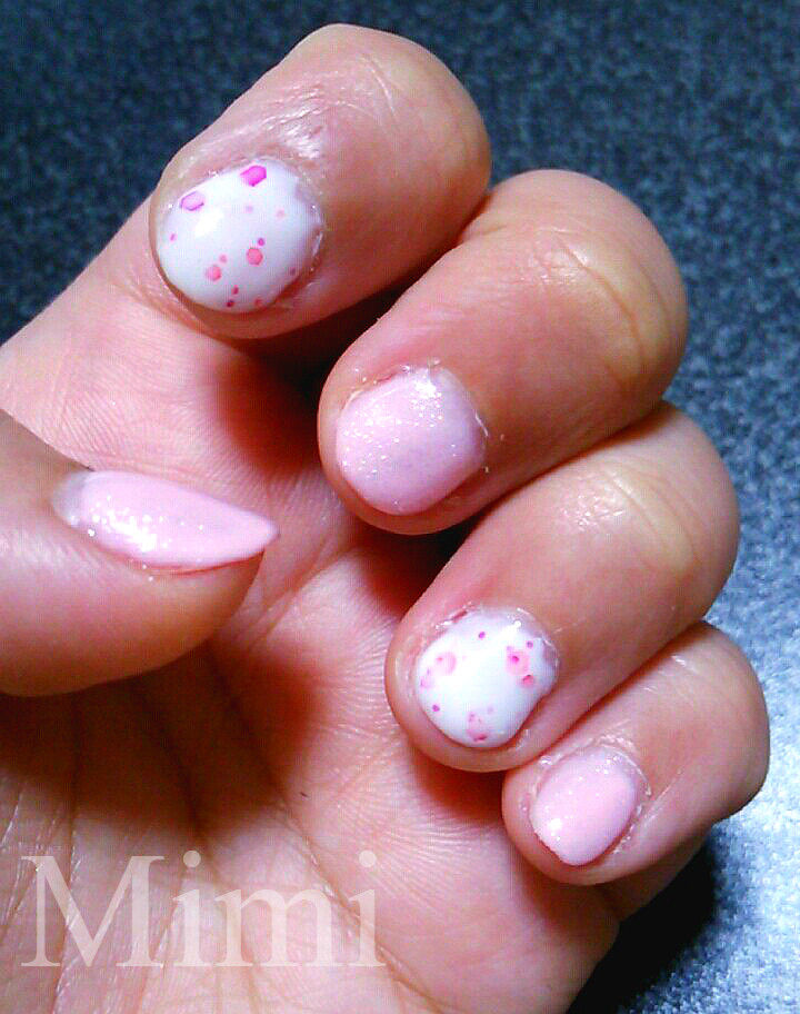 ネイル工房の苺ミルクネイル 時短ジェルで楽々ネイルアートしてみた セルフジェルネイル Mimi