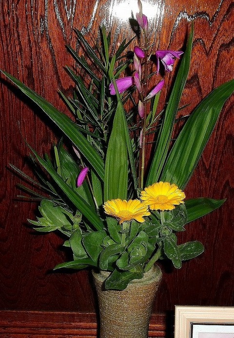 玄関の供花