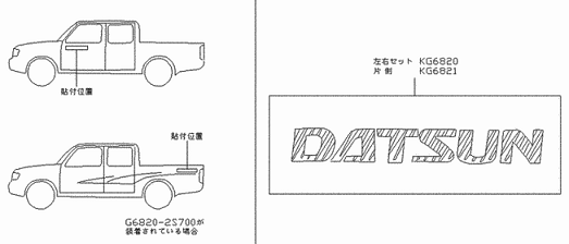 日産ダットサントラックD22 AXリミテッドボディーステッカー 崇高
