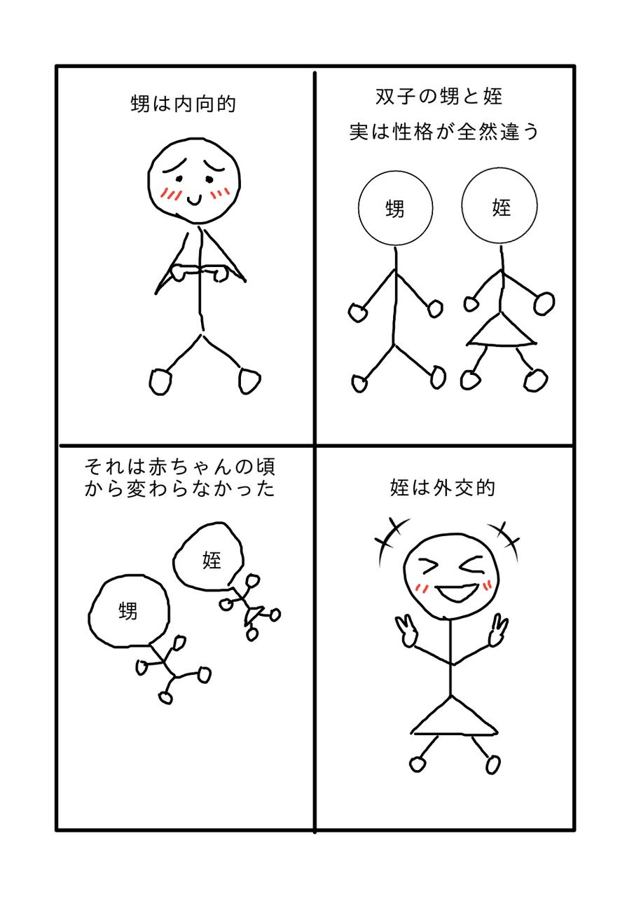 双子兄弟でも性格が全然違う話 ヒキニートナマポ孤独死まっしぐら