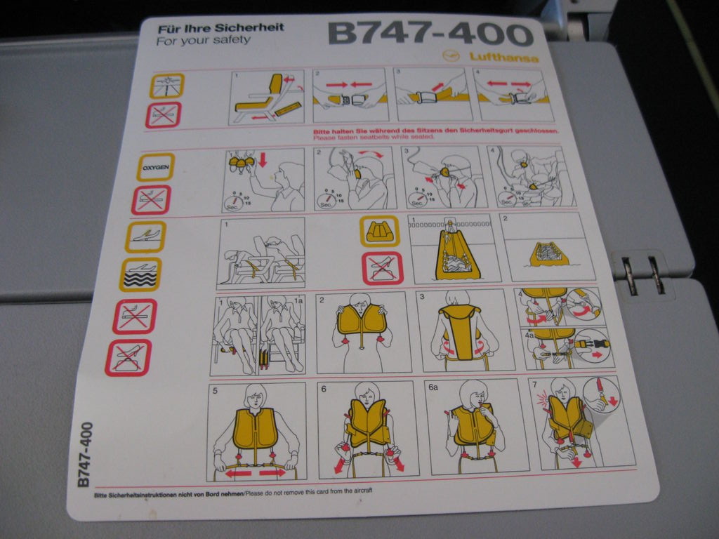 Lufthansa B 747-D 安全のしおり （2025年最新】安全のしおり