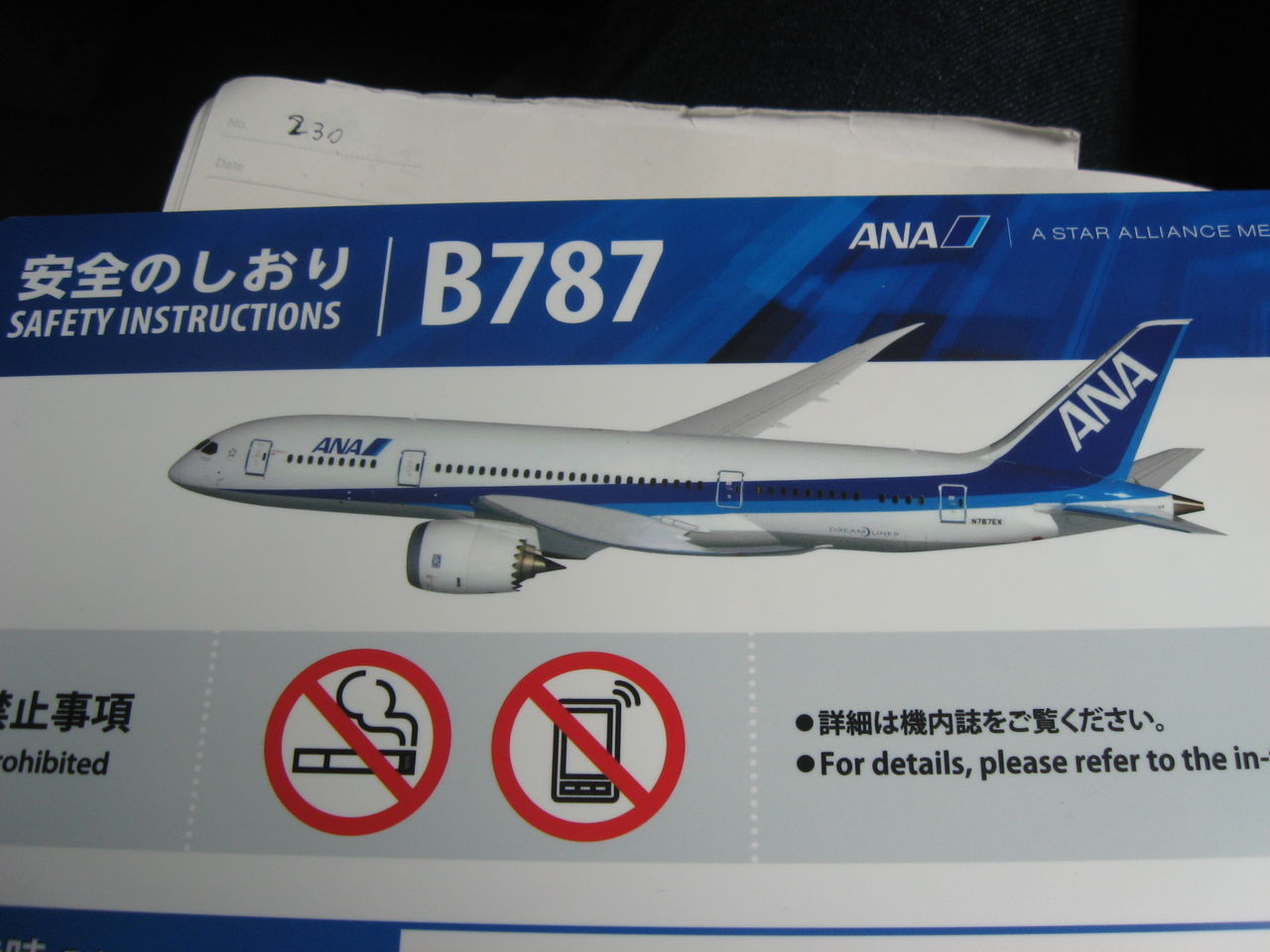 AIRJAPAN ANA やわらかく 安全のしおり クリアファイル B7878