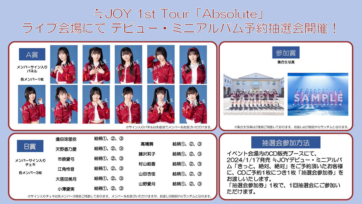 ≒JOY ニアジョイ 山野愛月 CD抽選会 パネル 生写真(女性)/アイドル