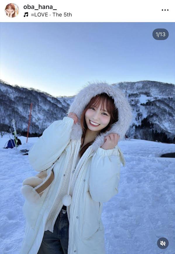 イコラブ] 大場花菜、突然の「雪の妖精さん」姿公開で「急に冬になっ