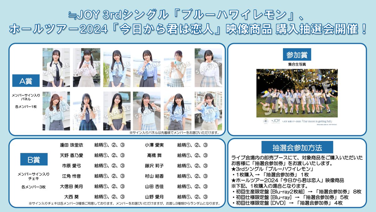 ≒JOY 山野愛月3周年衣装 メンバーサイン入チェキB賞