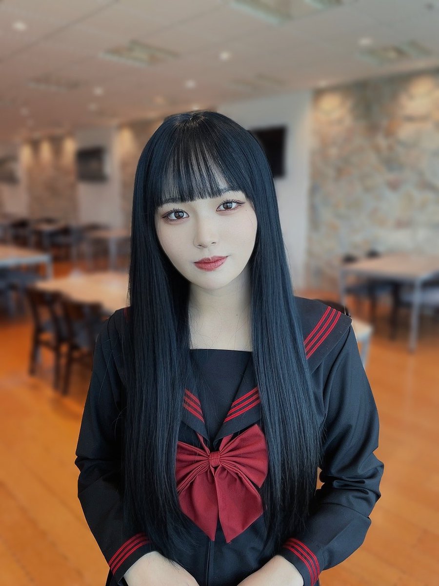 江ノ上仁美 ニアジョイ] 黒髪ロング黒セーラー江角怜音ちゃん美しすぎる